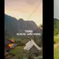 Viral Rumah Abah Jajang dengan Pemandangan Air Terjun Jadi Tempat Camping. (Twitter |&nbsp;@4nneve)