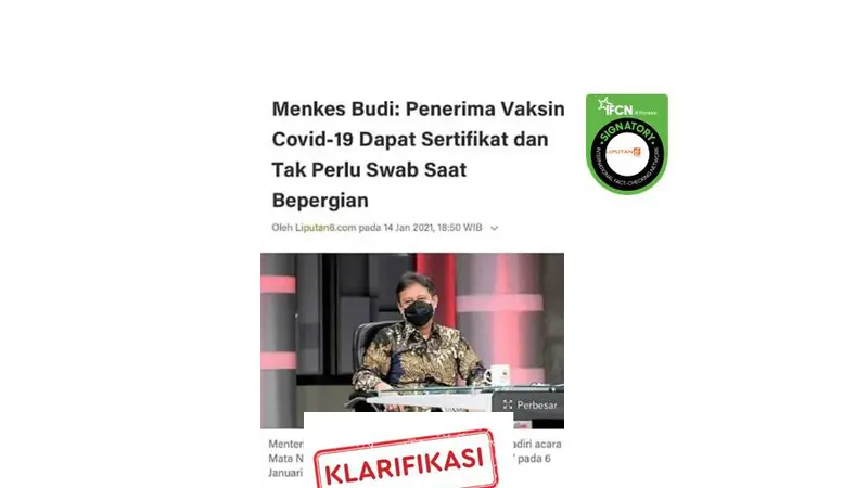 Cek Fakta sertifikat vaksin covid-19