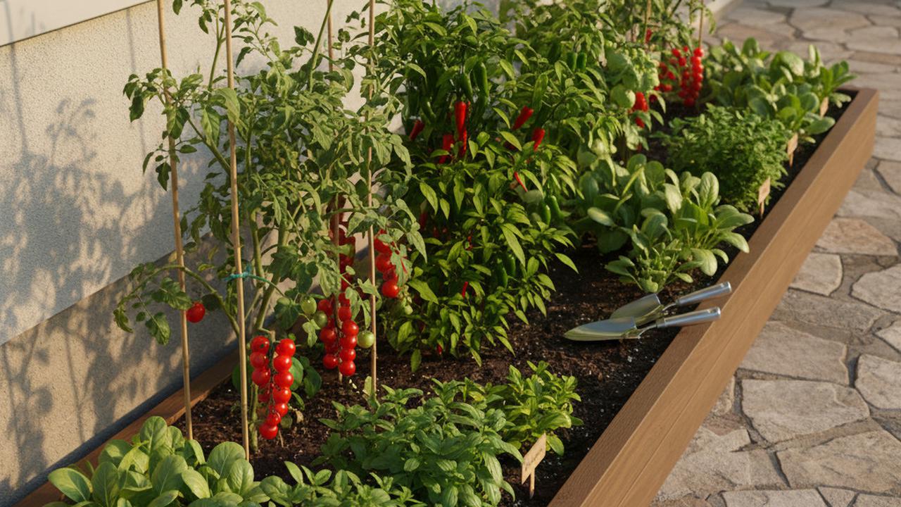 Kebun dengan Bedengan Mini Sisi Dinding