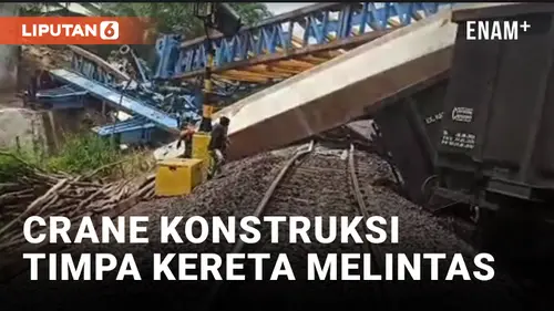 VIDEO: Crane Pembangunan Roboh dan Timpa Kereta Melintas di Muara Enim Sumsel