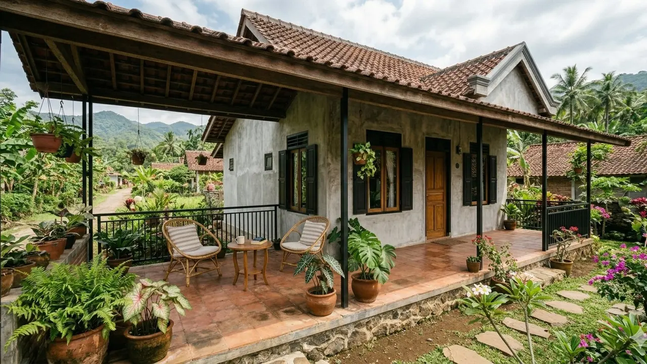 Desain Rumah Desa Murah (Foto: Gemini AI)