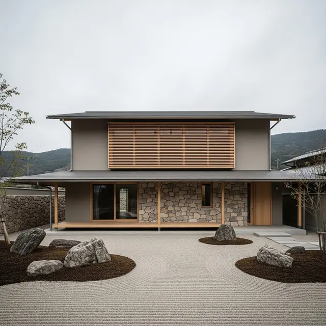Model Rumah Desa Japandi Minimalis (Image by Gemini AI)