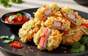 Cara buat bakwan isi crab stick renyah di luar lembut di dalam. [Foto: Gemini]
