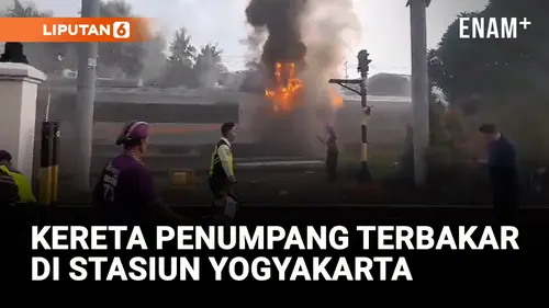 VIDEO: Gerbong Kereta Penumpang Terbakar di Stasiun Yogyakarta