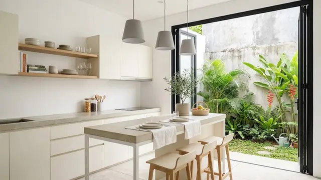 Tips Membuat Dapur Semi Terbuka Tetap Nyaman