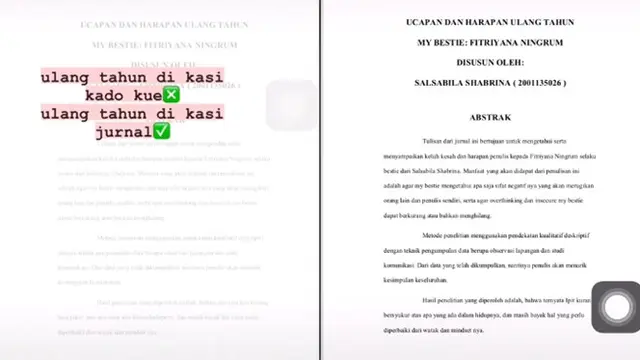Antimainstream, Wanita Ini Dapat Kado Ulang Tahun Berupa Jurnal dari Sahabatnya