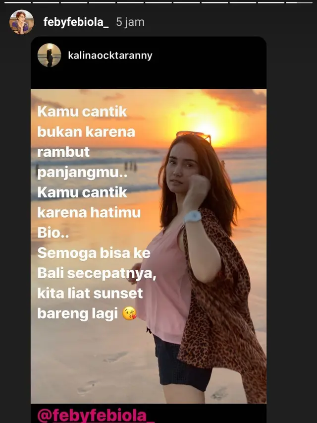 Unggahan Feby Febiola. (Foto: Instagram @febyfebiola_)