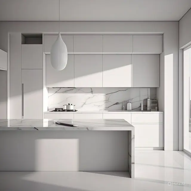 Kombinasi Warna Cat Dapur dengan Lemari Putih