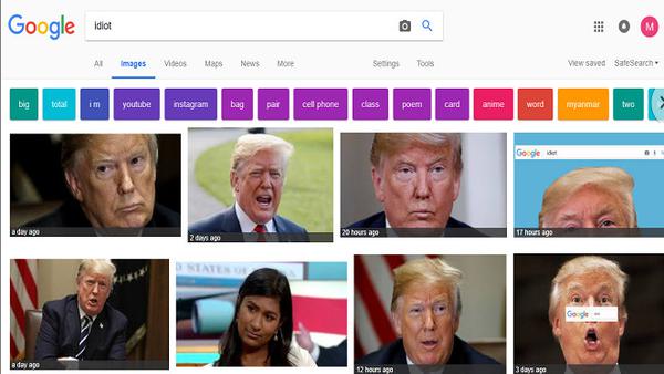 Foto Donald Trump yang muncul di Google Image ketika pengguna mengetik kata 