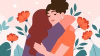 Ilustrasi ibu dan anak, berpelukan, minta maaf. (Image by freepik)