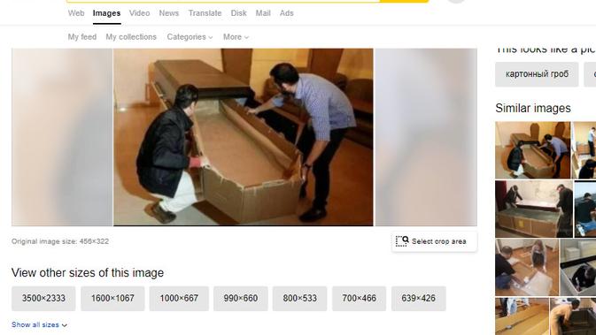 Cek Fakta Liputan6.com menelusuri klaim foto peti mati dari kardus untuk ketua KPU