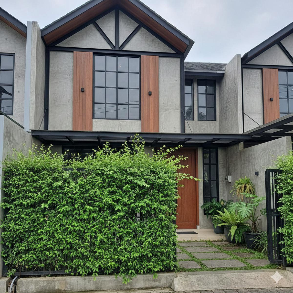 Model Rumah dengan Pagar Teh Tehan (Foto: Gemini AI)