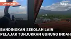Sebuah pemandangan sekitar sekolah bikin adem ditunjukkan oleh seorang pelajar