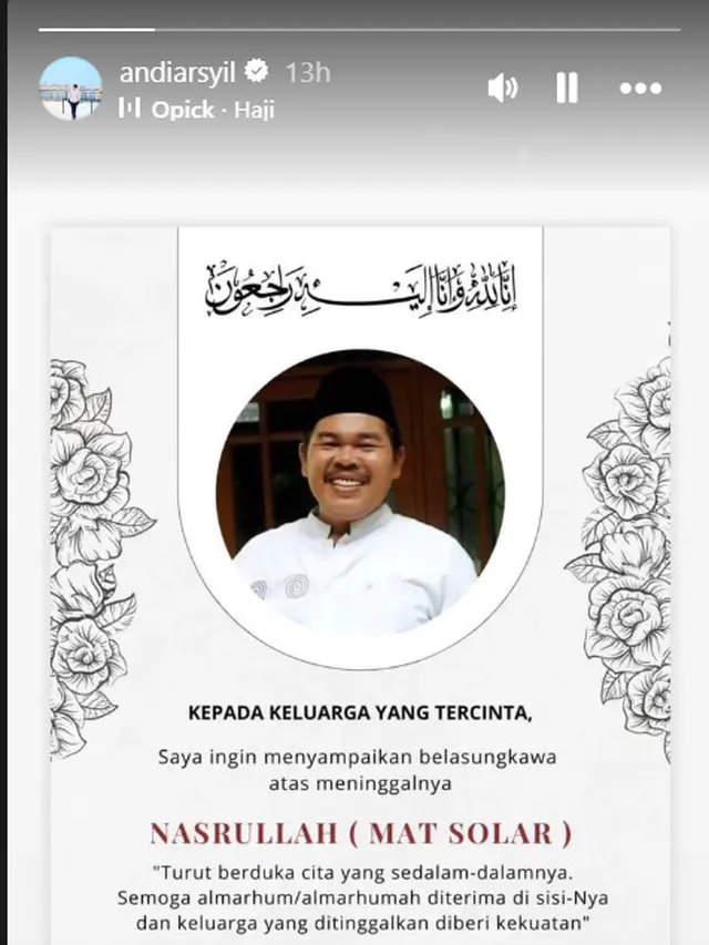 6 Ucapan Duka Pemain Tukang Bubur Naik Haji Atas Meninggalnya Mat Solar 'Haji Sulam'