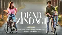 Poster film Dear Zindagi yang dibintangi Shahrukh Khan dan Alia Bhatt.