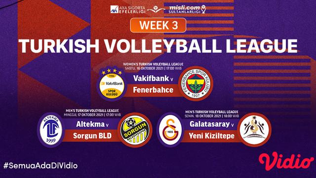 Jadwal dan Link Streaming Liga Voli Turki 2021 Pekan Ini di Vidio