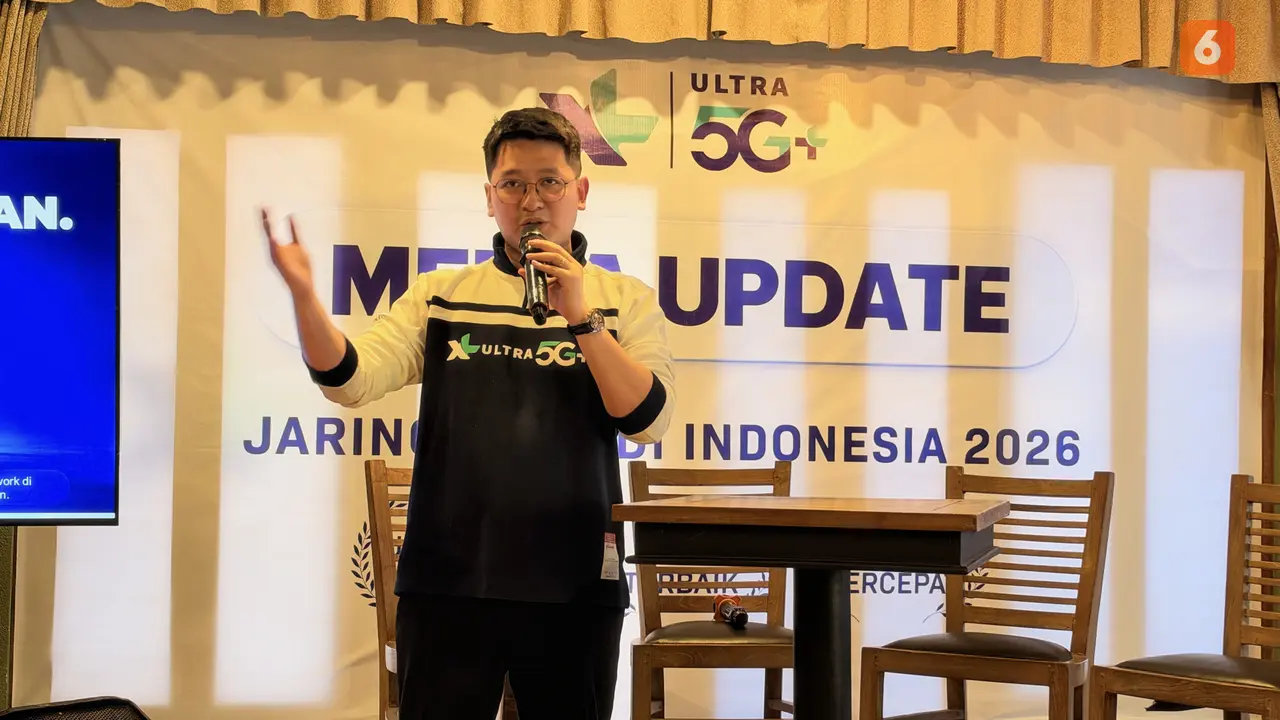 Senior VP Mobile Sales XLSMART area DIY-Jateng, Joseph Marthinus Gultom, saat media briefing 5G XLSmart di Solo, Jawa Tengah. Liputan6.com/Iskandar