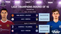 Saksikan Streaming Liga Champions Leg 2 16 Besar: MU Vs Atletico Madrid, Ajax Vs Benfica di Vidio