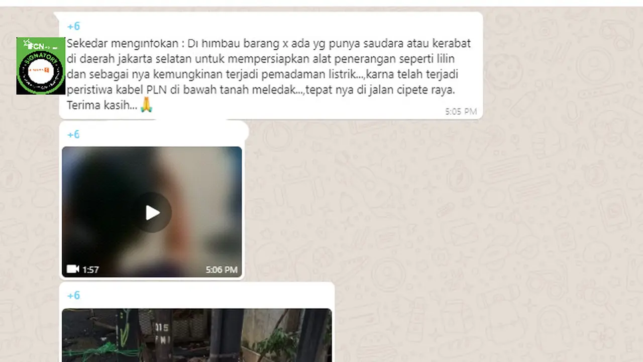Kabar Listrik Jaksel Akan Padam Karena Kabel Bawah Tanah Meledak