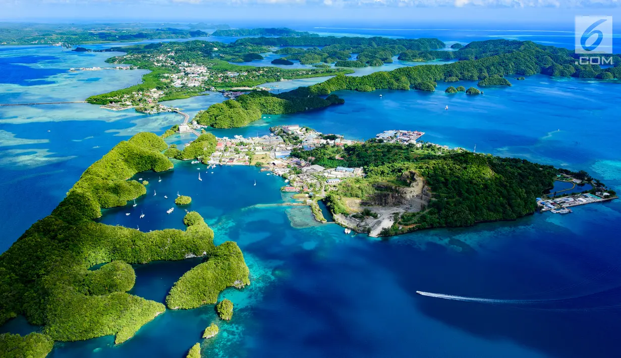 Negara Palau yang memiliki luas 459 km persegi terletak di Mikronesia bagian Samudera Pasifik ditempati lebih dari 21 ribu jiwa. (iStockphoto/Norimoto)