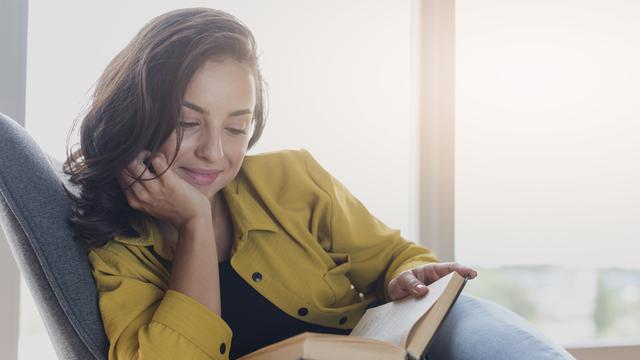 Ilustrasi membaca buku, sage