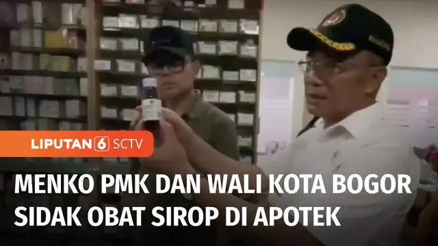 Menko PMK, Muhadjir Effendi dan Wali Kota Bogor, Bima Arya sidak ke sejumlah apotek di Bogor, Jawa Barat pada Sabtu (22/10) siang. Menko PMK telah meminta Kepolisian mengusut tuntas kasus peredaran obat yang mengakibatkan kasus gagal ginjal akut pada...