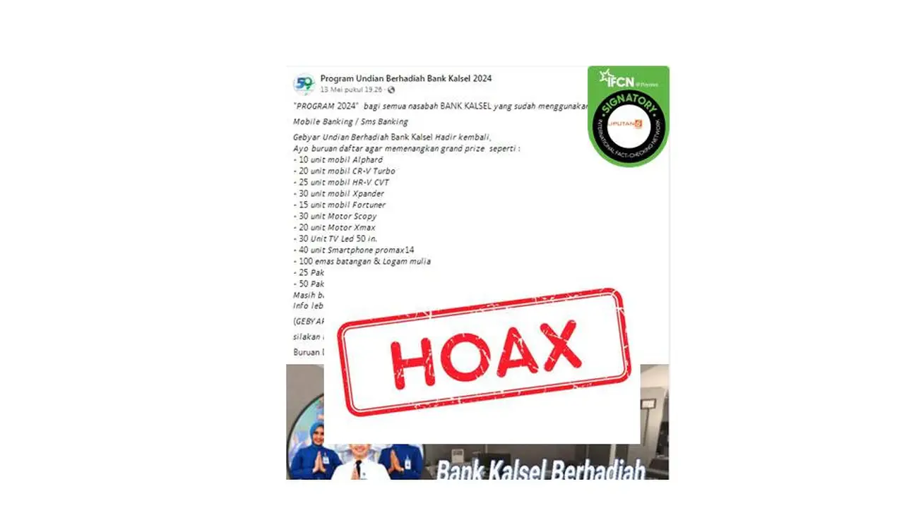 Cek fakta undian berhadiah Bank Kalsel