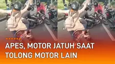 Nasib sial tidak ada yang tahu, sekalipun saat tengah menolong orang lain. Seperti terekam kamera pemobil berikut. Seorang pemotor jatuh di tengah jalan dan mengundang bantuan warga.