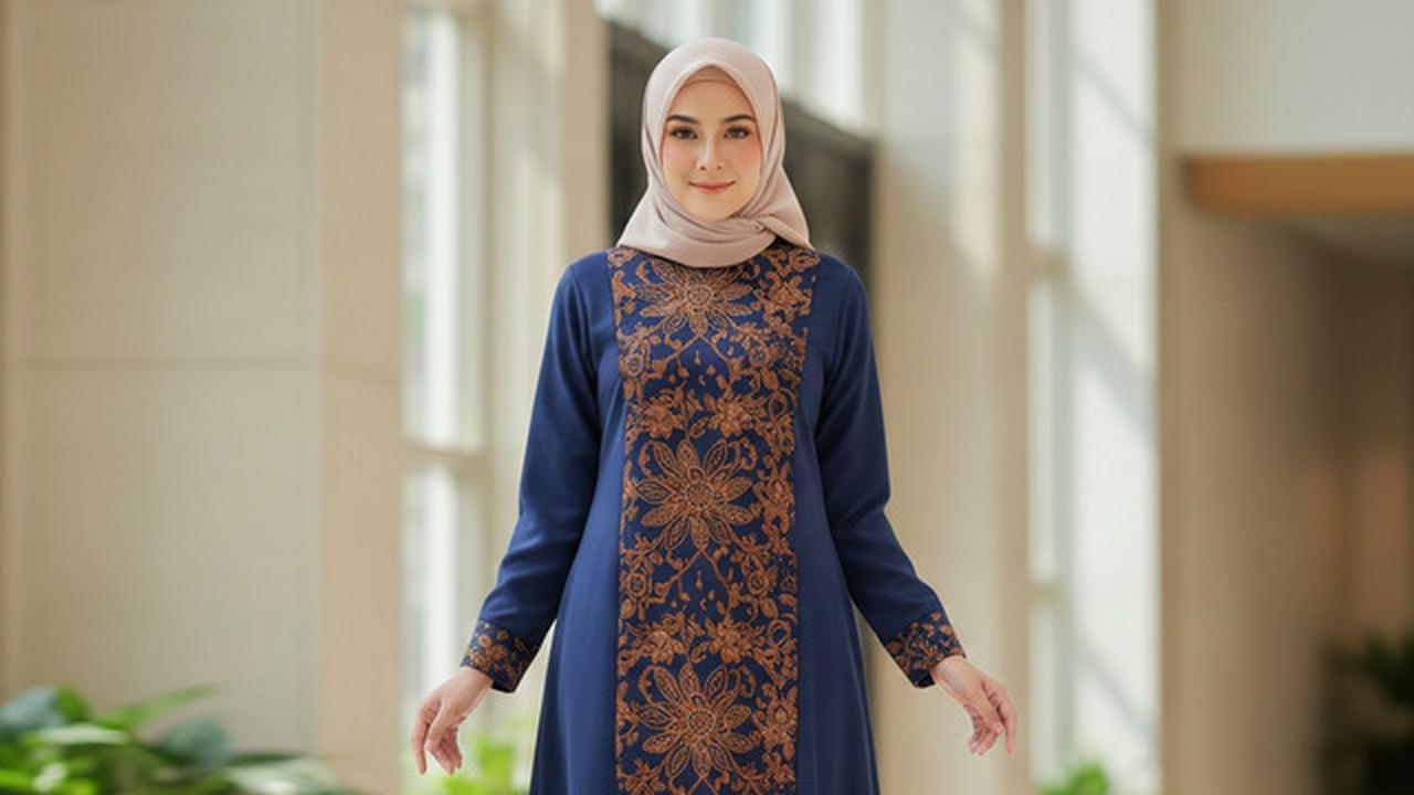7 Model Gamis Batik Kombinasi Kain Polos Terbaru, Tampil Elegan tanpa Terlihat Ramai