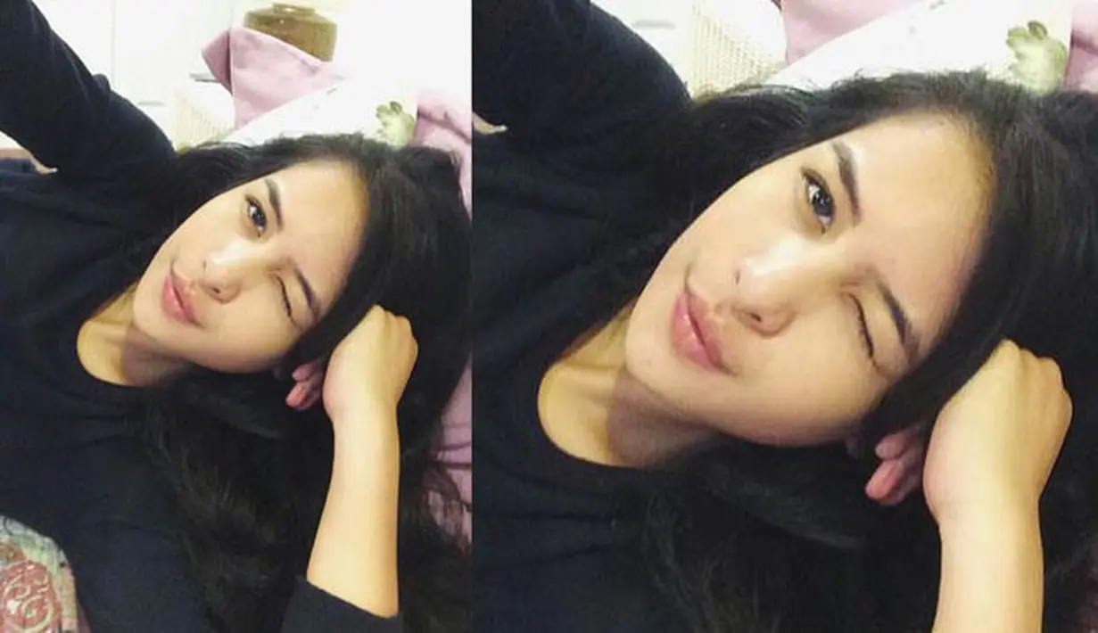 Dengan wajah polos tanpa make up, kecantikan Maudy Ayunda terlihat natural. (instagram.com/maudyayunda)