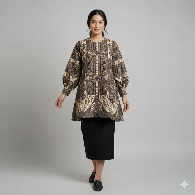 Tunik Batik Lengan Bishop Motif Etnik Modern: Cultural Fusion
