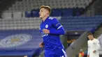 Pemain Leicester City Harvey Barnes merayakan golnya ke gawang Zorya Luhansk pada pertandingan Grup G Liga Europa di Stadion King Power, Leicester, Inggris, Kamis (22/10/2020). Leicester City menang 3-0. (AP Photo/Rui Vieira)