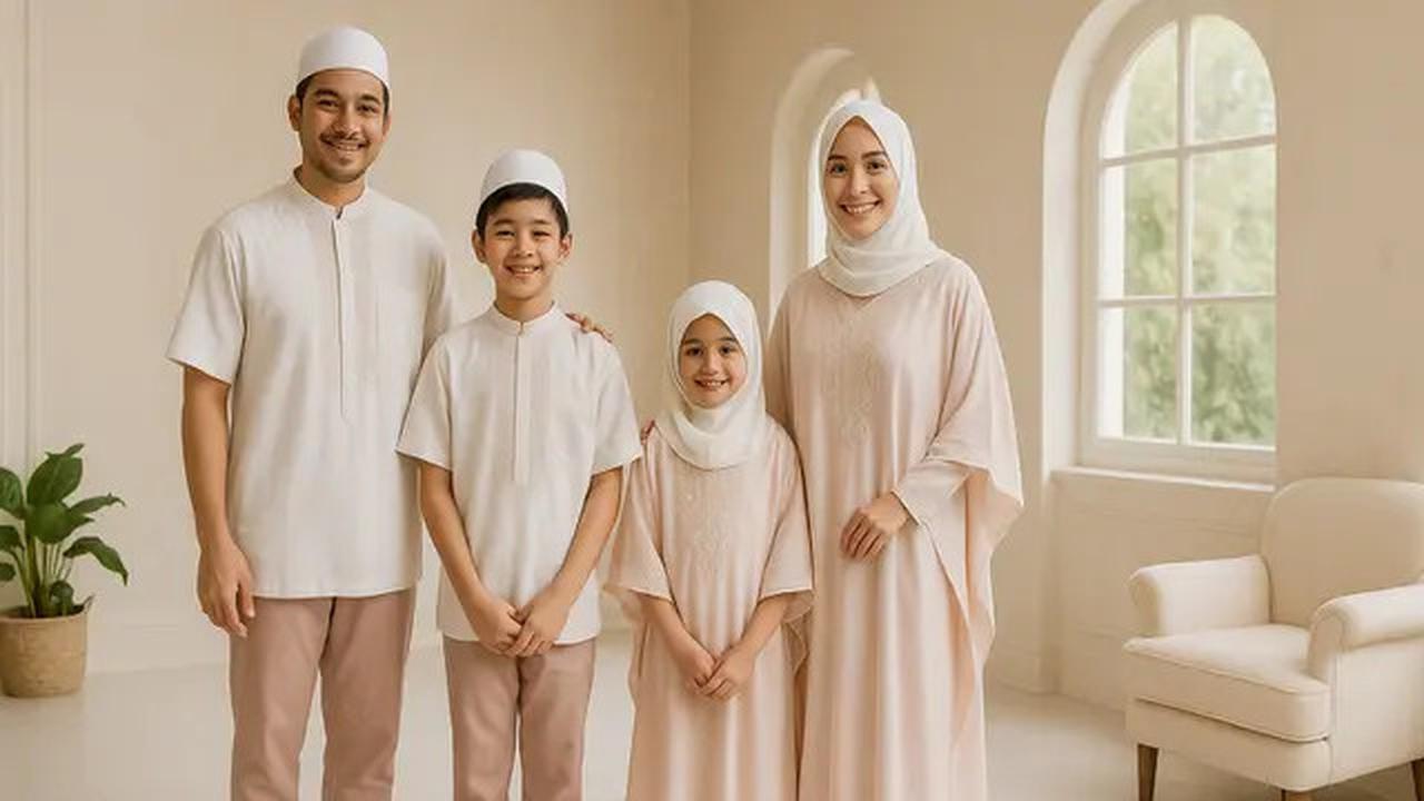 6 Inspirasi Model Outfit Sholat Ied Keluarga 2025 yang Serasi dan Adem, Tampil Kompak di Momen Spesial