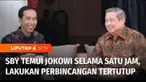 Ketua Majelis Tinggi Partai Demokrat, Susilo Bambang Yudhoyono bertemu dengan Presiden Joko Widodo di Istana Bogor, Jawa Barat, pada Senin sore. Pertemuan berlangsung hampir 1 jam.