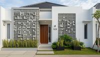 7 Kombinasi Roster dan Dinding Putih untuk Tampak Depan Rumah Minimalis yang Clean & Premium, Bisa Jadi Referensi