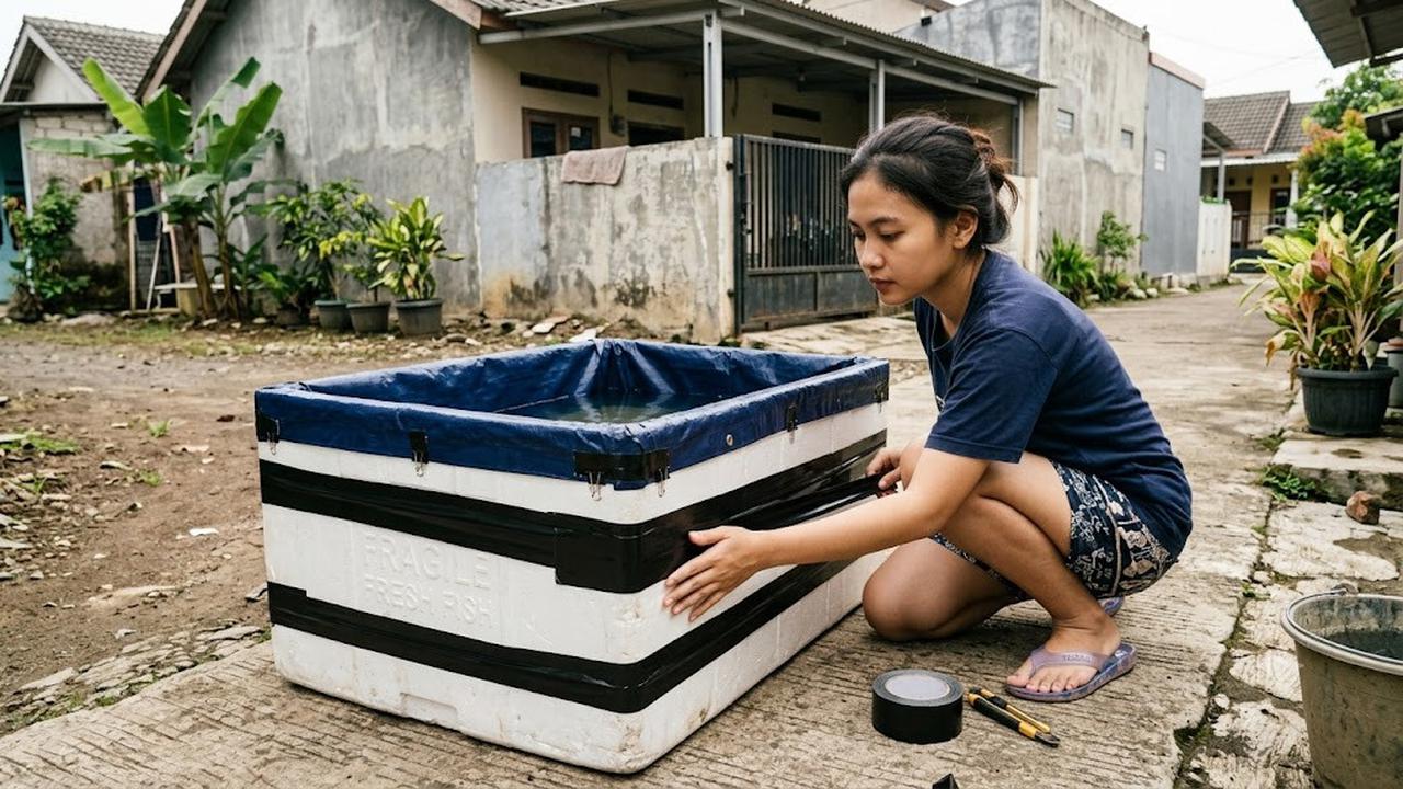Cara Membuat Kolam Ikan Lele dari Box Styrofoam Bekas