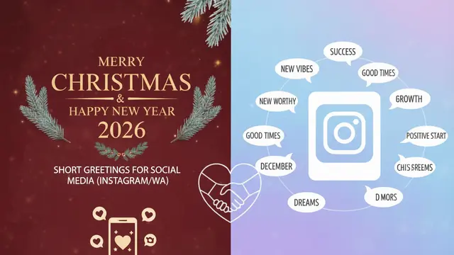 Ucapan natal dan tahun baru 2026 untuk Status Media Sosial (Gemini AI)