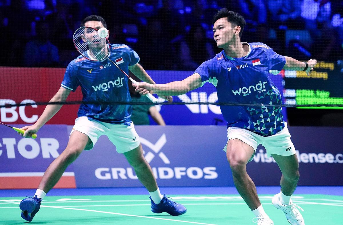 FOTO: Fajar/Fikri Lolos ke Final Denmark Open, Hajar Ganda China Dua Gim Langsung