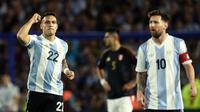 Argentina akhirnya memecah kebuntuan di menit ke-55, pasukan Lionel Scaloni unggul melalui gol Lautaro Martinez. (ALEJANDRO PAGNI/AFP)