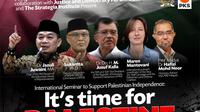 Fraksi PKS DPR RI gelar Seminar Internasional untuk mendukung kemerdekaan Palestina dengan tema 'It&rsquo;s Time for Palestine to be Free!' yang digelar secara daring pada hari ini, Selasa (31/10/2023). (Ist)