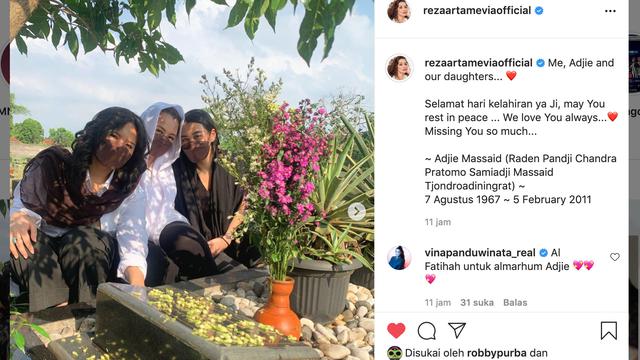 Unggahan Reza Artamevia. (Foto: Instagram @rezaartameviaofficial)