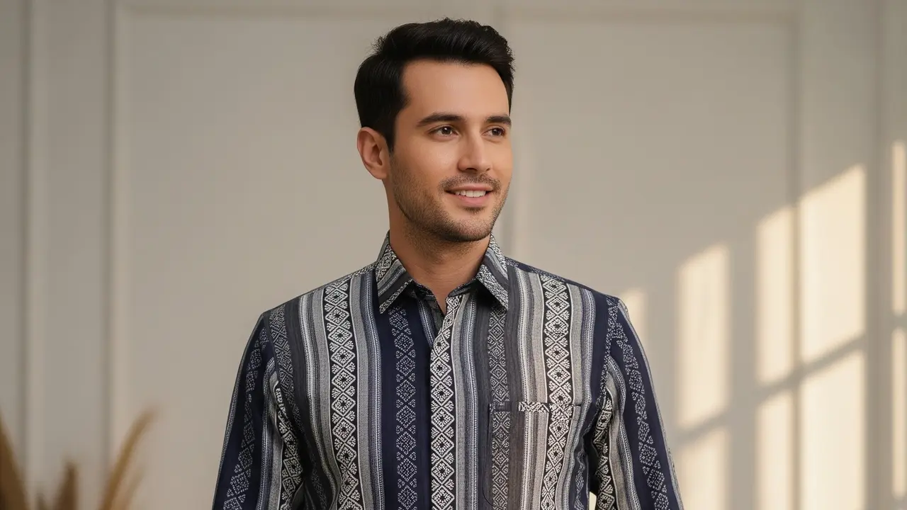 Model Baju Batik Lurik Pria yang Memukau (Image by Gemini AI)