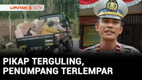 VIDEO: Detik-Detik Pikap Rombongan Pengantin Terguling, Belasan Ibu-Ibu dan Anak Terlempar