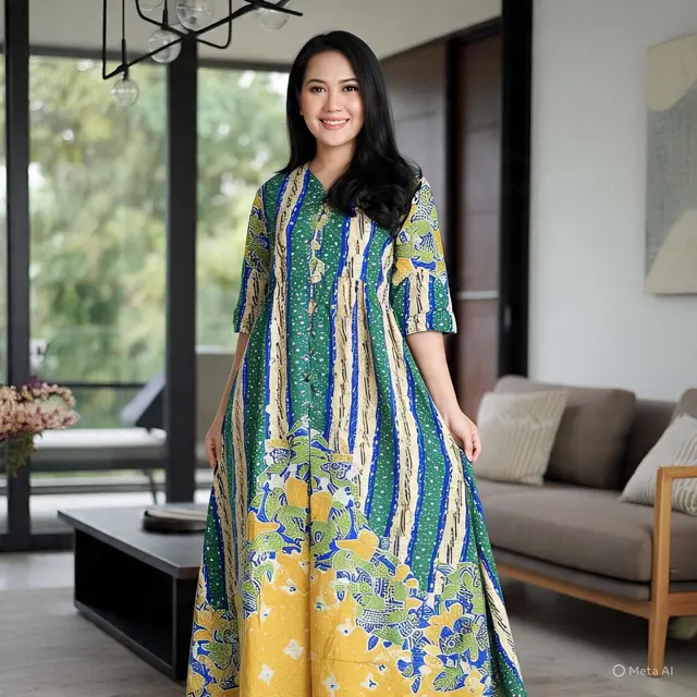 Model Dress Batik Kekinian untuk Orang Gemuk
