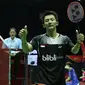 Tunggal putra Indonesia Ihsan Maulana Mustofa menghadapi unggulan pertama asal Korea, So Wan Ho, di perempat final Thailand Open Grand Prix Gold 2015, Jumat (2/10/2015). (Liputan6.com/Humas PP PBSI)