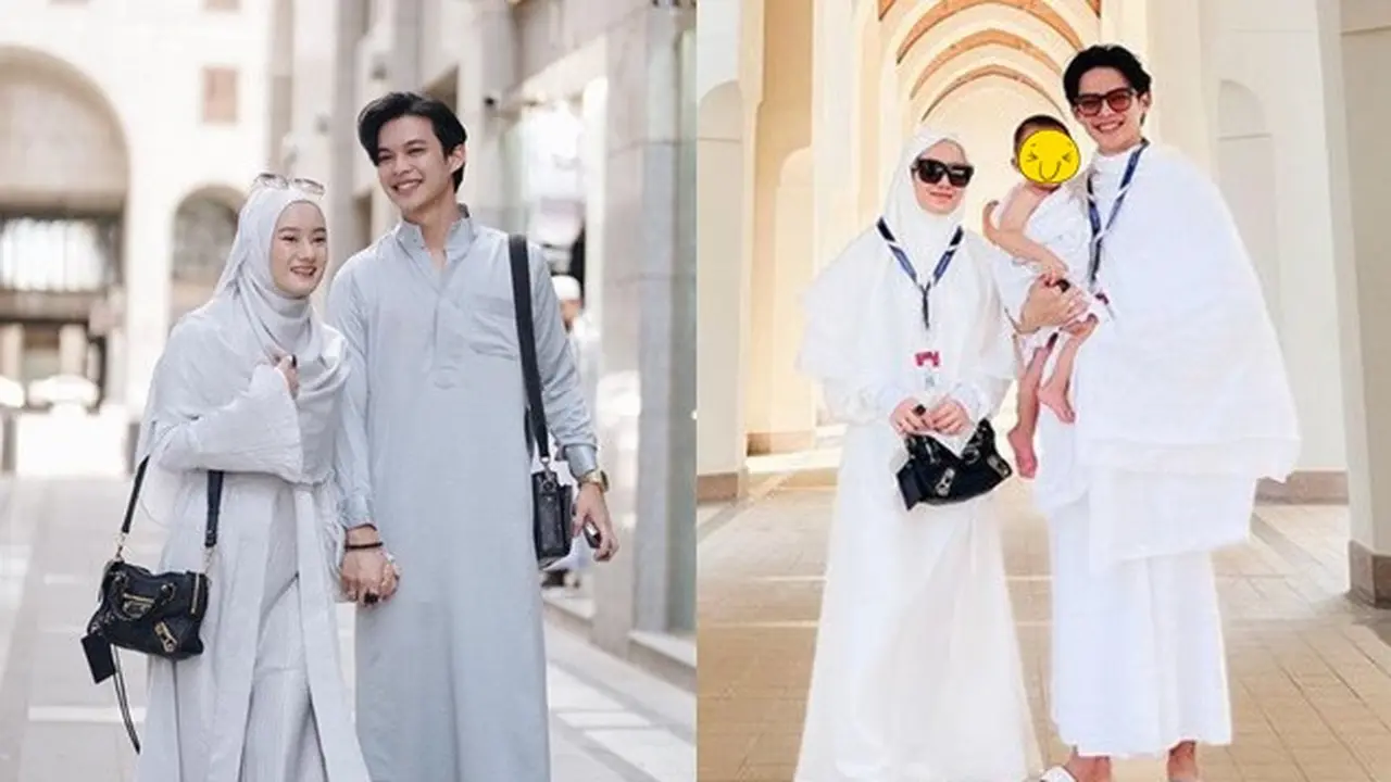 6 Potret Dinda Hauw dan Rey Mbayang Ajak Anak Umrah Pertama Kali, Banjir Pujian