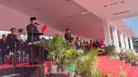 Upacara Peringatan HUT ke-78 Tentara Nasional Indonesia (TNI) di Kabupaten Kutai Kartanegara (Kukar) di gelar di halaman Kantor Bupati, pada Kamis (5/9/2023).