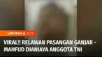 Relawan pasangan calon presiden - calon wakil presiden nomor urut 3, Ganjar Pranowo - Mahfud MD dikeroyok anggota TNI hingga babak belur. Anggota TNI yang menganiaya korban langsung menjalani pemeriksaan.