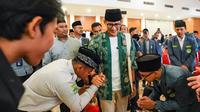 Sandiaga Uno saat menghadiri Konferensi Besar (Konbes) dan Rapat Kerja Nasional (Rakernas) Ikatan Pelajar Nahdlatul Ulama (IPNU) di Taman Wilwatika Pasuruan, Sumber Gedang, Pandaan, Pasuruan Regency, Jawa Timur pada Sabtu (12/8/2023). (Dok. Istimewa)
