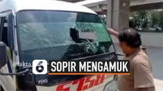 SOPIR TRAVEL PECAHKAN KACA MOBIL, KECEWA DENGAN LARANGAN MUDIK